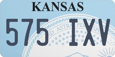 KS license plate 575IXV