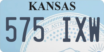 KS license plate 575IXW