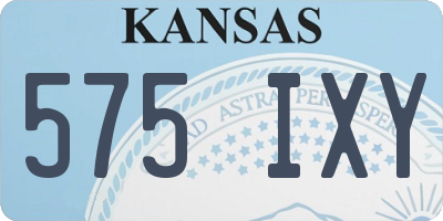 KS license plate 575IXY