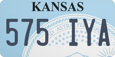 KS license plate 575IYA