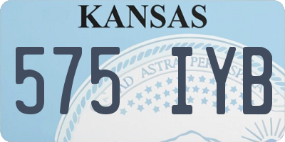 KS license plate 575IYB