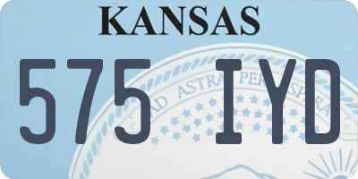 KS license plate 575IYD