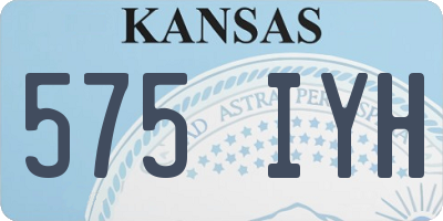 KS license plate 575IYH