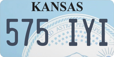 KS license plate 575IYI
