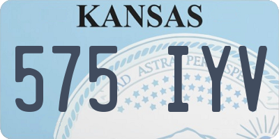 KS license plate 575IYV