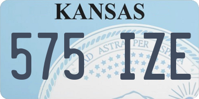 KS license plate 575IZE