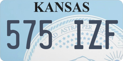 KS license plate 575IZF