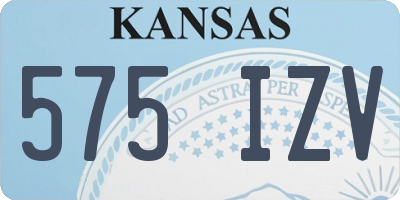 KS license plate 575IZV
