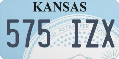KS license plate 575IZX