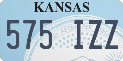 KS license plate 575IZZ