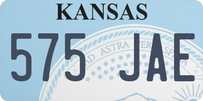 KS license plate 575JAE