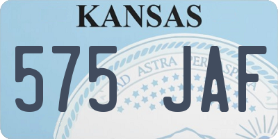 KS license plate 575JAF