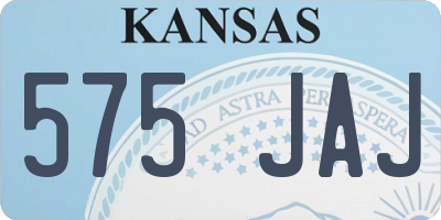 KS license plate 575JAJ