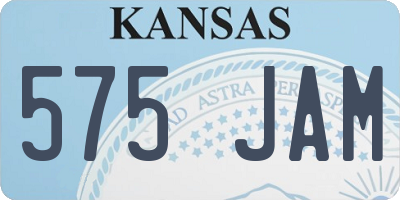KS license plate 575JAM