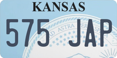 KS license plate 575JAP