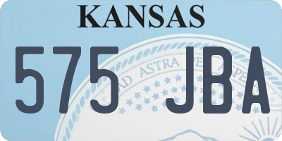 KS license plate 575JBA