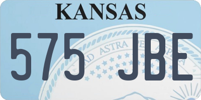 KS license plate 575JBE