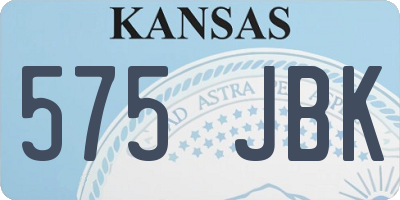 KS license plate 575JBK