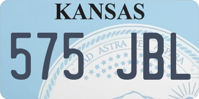 KS license plate 575JBL