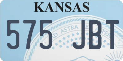 KS license plate 575JBT