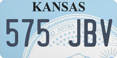 KS license plate 575JBV