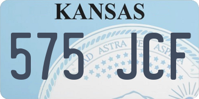 KS license plate 575JCF
