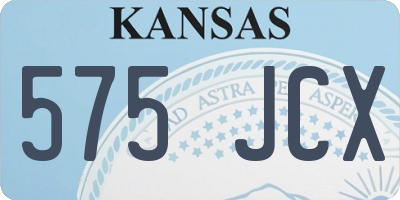 KS license plate 575JCX
