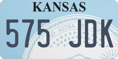 KS license plate 575JDK