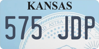 KS license plate 575JDP