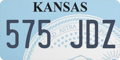 KS license plate 575JDZ