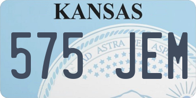 KS license plate 575JEM