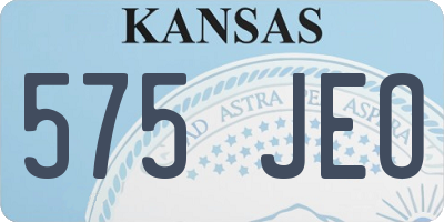 KS license plate 575JEO