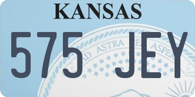 KS license plate 575JEY