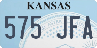 KS license plate 575JFA