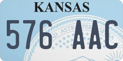 KS license plate 576AAC