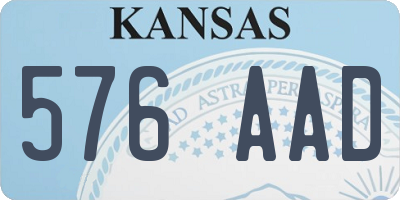 KS license plate 576AAD