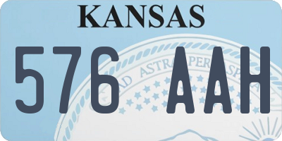 KS license plate 576AAH