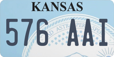 KS license plate 576AAI