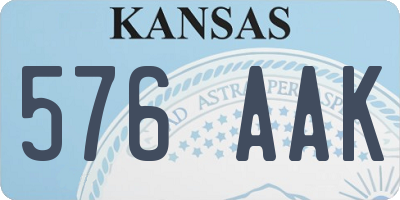 KS license plate 576AAK