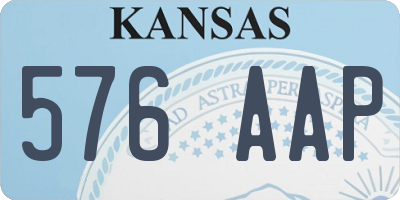 KS license plate 576AAP