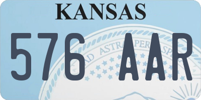 KS license plate 576AAR