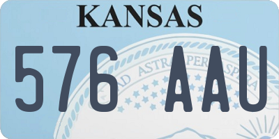 KS license plate 576AAU