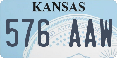 KS license plate 576AAW