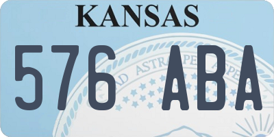 KS license plate 576ABA