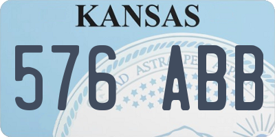 KS license plate 576ABB