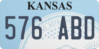 KS license plate 576ABD