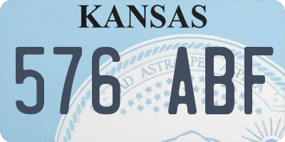 KS license plate 576ABF