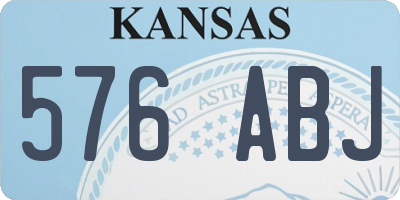 KS license plate 576ABJ