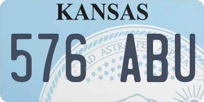 KS license plate 576ABU