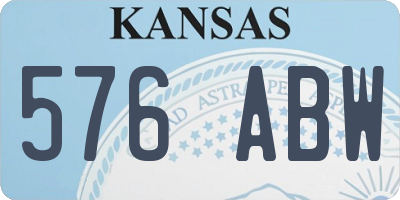 KS license plate 576ABW